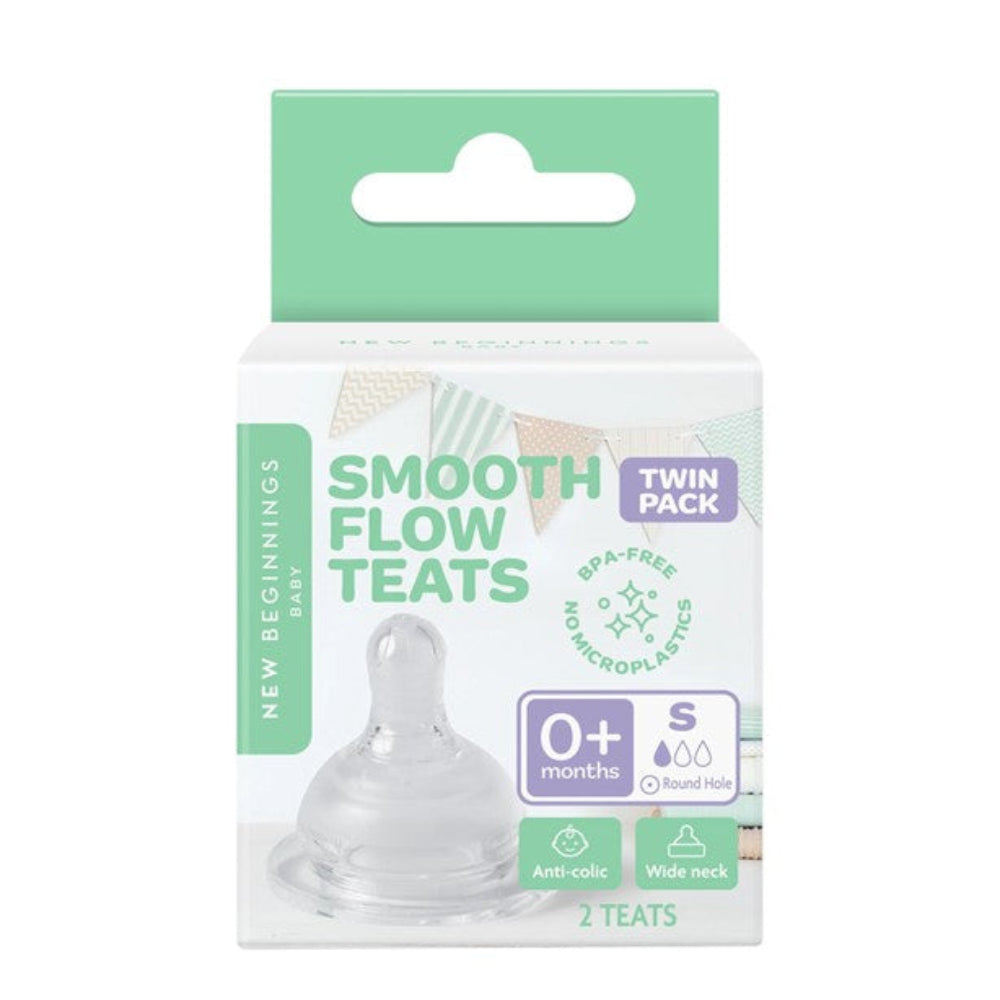 New Beginnings Smooth Flow Anti Colic Teats - Twin Pack