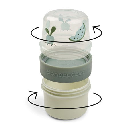 Done by Deer To Go 2-Way Snack Containers - Green