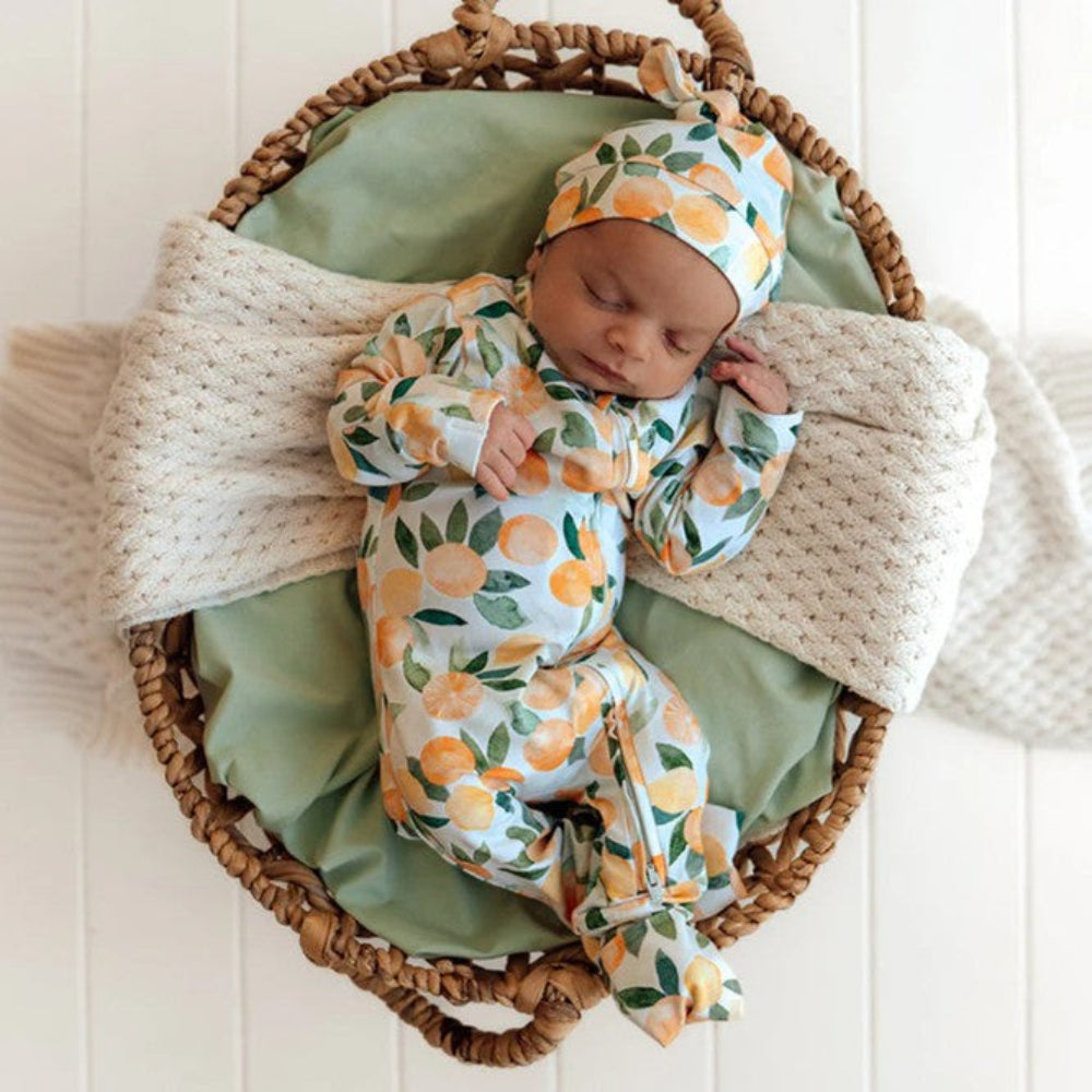 Snuggle Hunny Organic Snugglesuit Convertible Romper - Citrus Squeeze