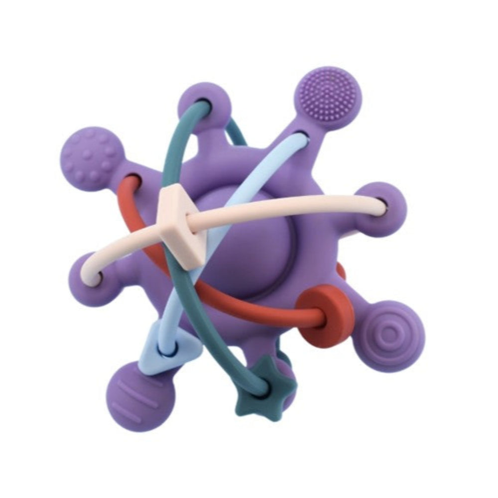 Koala Dream Silicone Sensor Space Rattle Teether - Purple