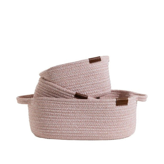 Living Textiles 3 pce Rope Storage Set - Pink