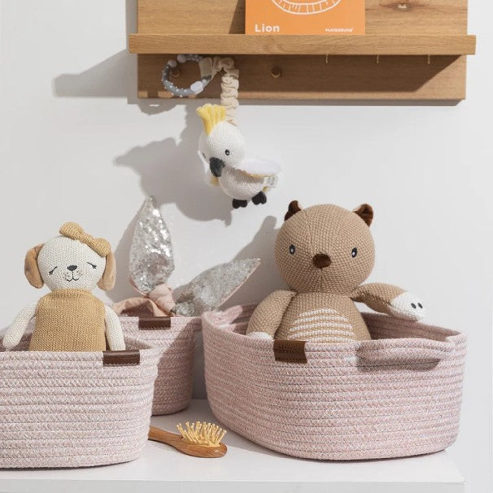 Living Textiles 3 pce Rope Storage Set - Pink