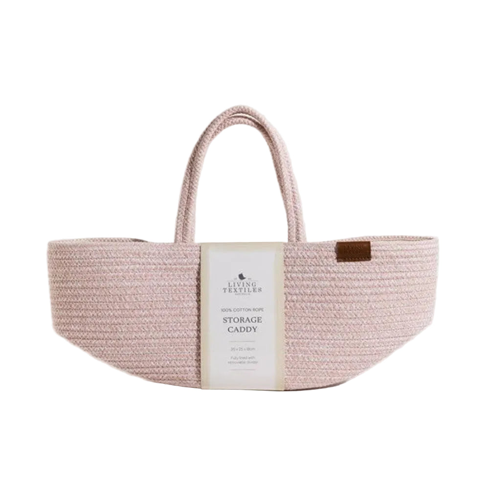 Living Textiles Cotton Rope Storage Caddy - Pink