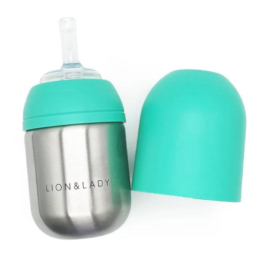 Lion + Lady Stainless Steel Straw Cup 210 ml - Mint