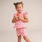 Huxbaby Strawberry Print Rib Peplum Tee