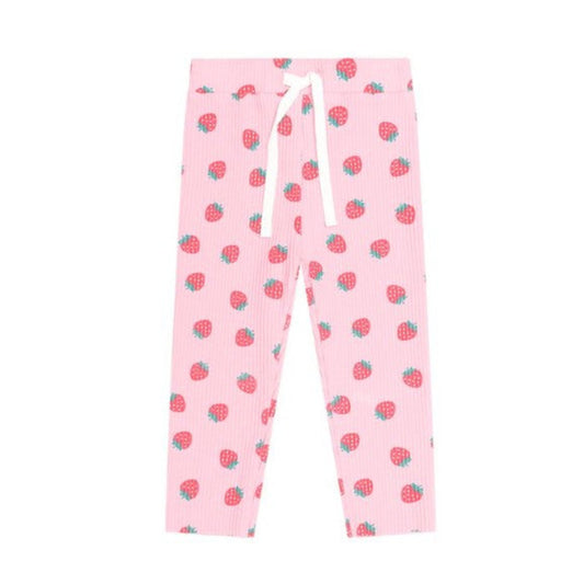 Huxbaby Strawberry Print Rib Legging