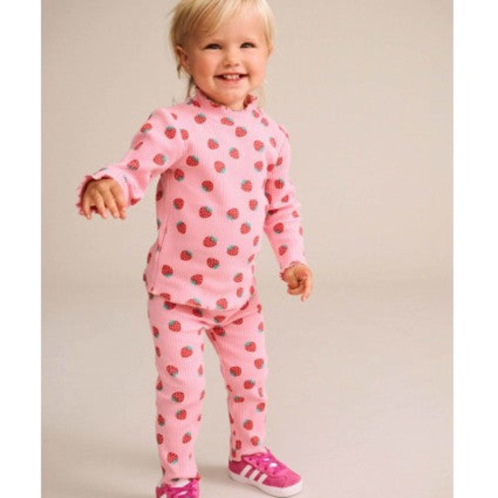 Huxbaby Strawberry Print Rib Legging