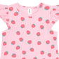 Huxbaby Strawberry Print Rib Peplum Tee