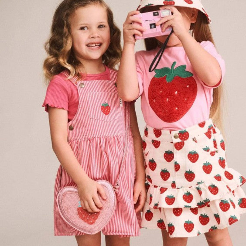 Huxbaby Strawberry Emb Stripe Pinafore