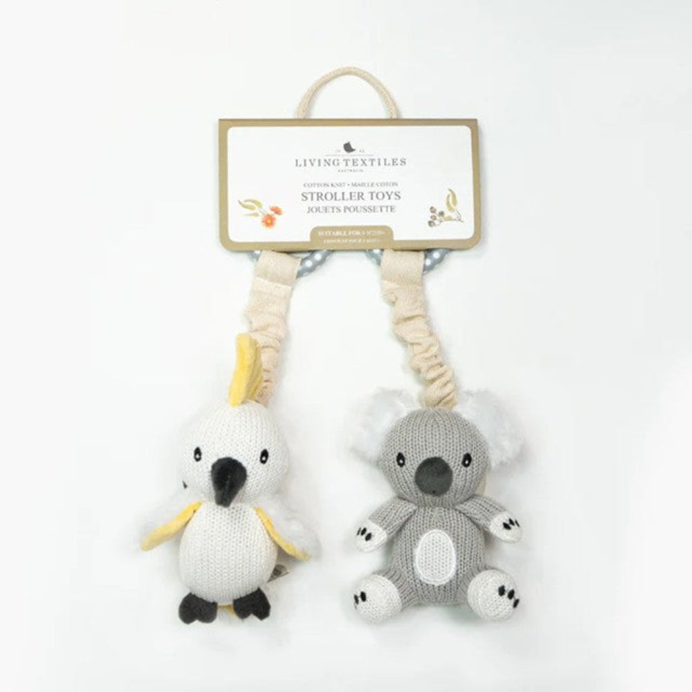 Living Textiles Australiana Stroller Toy 2pk - Cockatoo and Koala