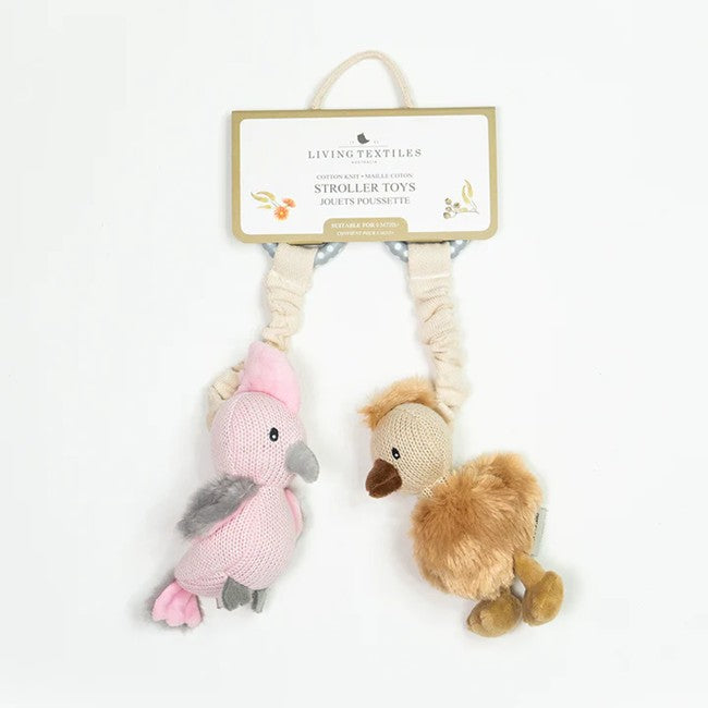 Living Textiles Australiana Stroller Toy 2pk - Galah and Emu