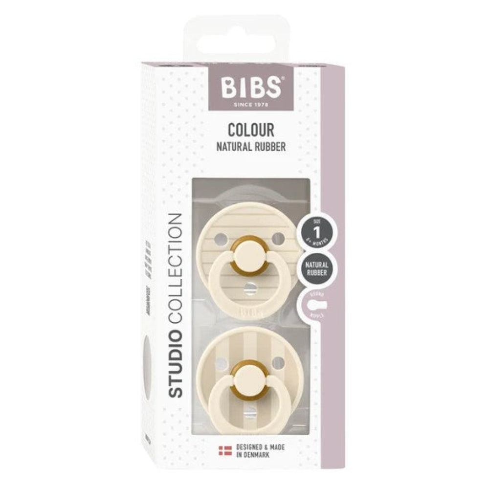 Bibs Soothers 2 pk Studio Colour - Pin Ivory Vanilla Mix