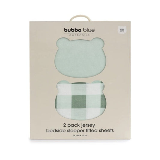 Bubba Blue Bubba Sundae 2 pk Jersey Bedside Sleeper Sheets - Greentea