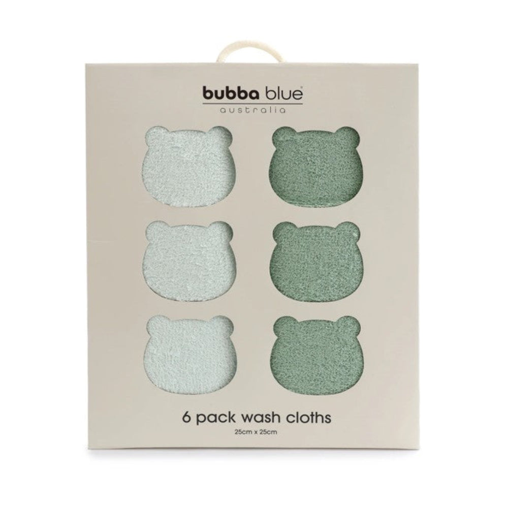 Bubba Blue Bubba Sundae 6 pk Face Washers - Greentea