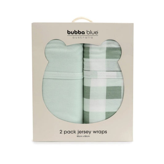 Bubba Blue Bubba Sundae 2 pk Jersey Swaddles - Greentea