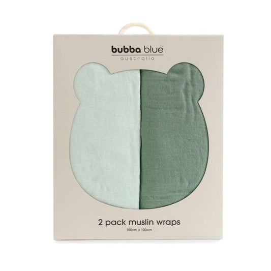 Bubba Blue Bubba Sundae 2 pk Muslin Swaddles - Greentea