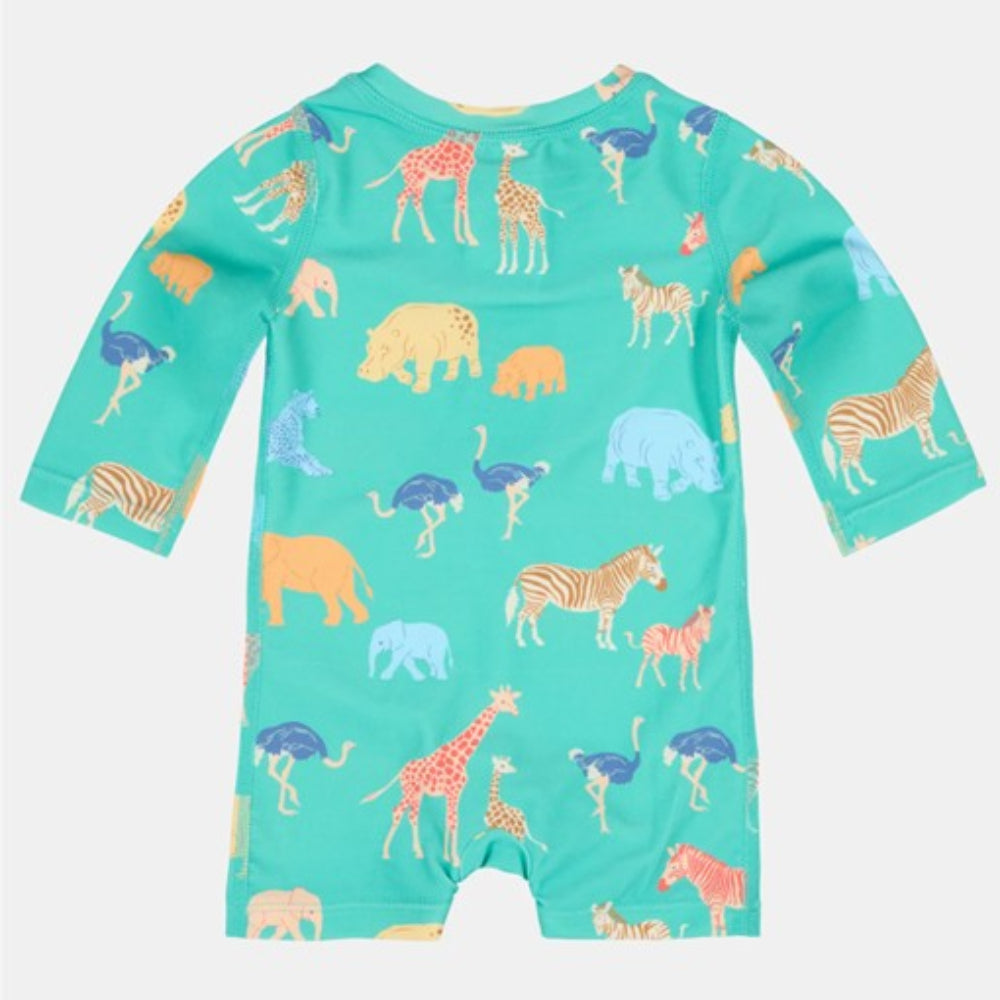 Toshi Swim Onesie Long Sleeve Splash - Congo Seagrass