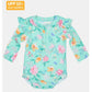 Toshi Swim Onesie Long Sleeve Ripple - Waratah Mint