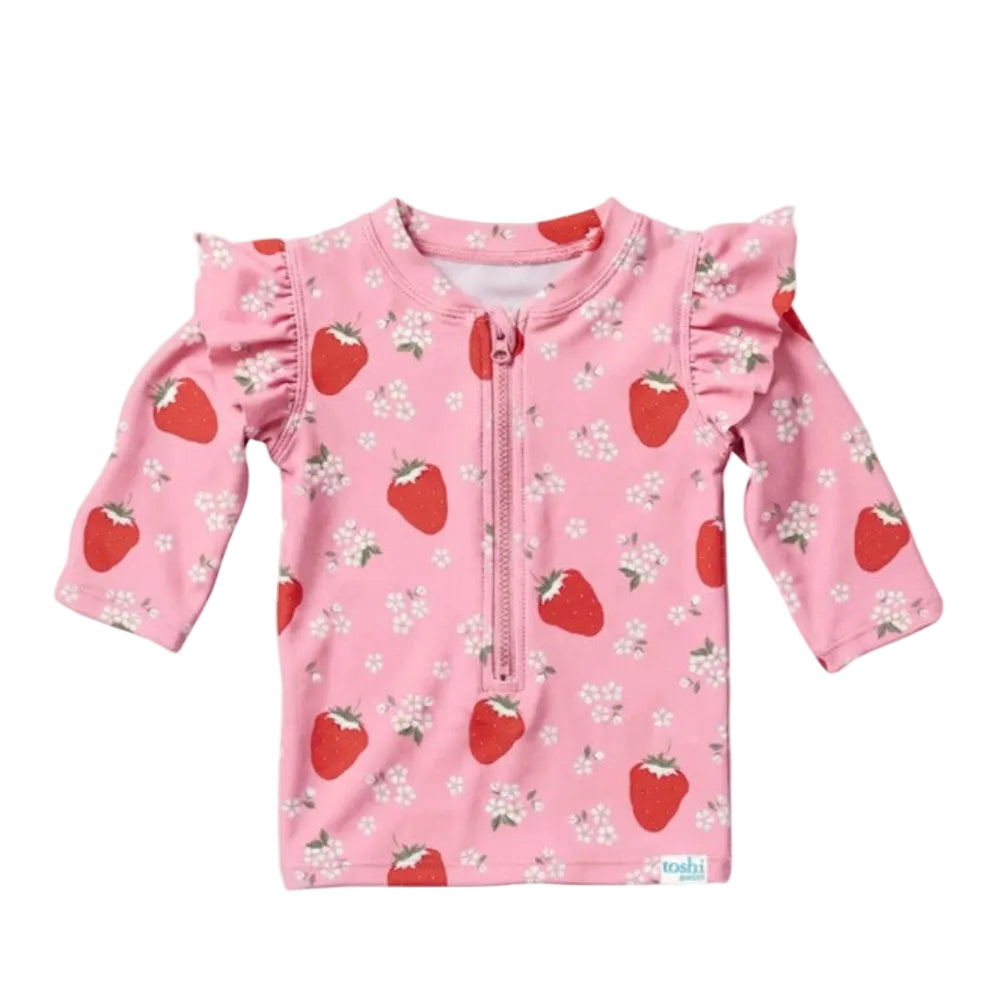 Toshi Swim Rashie Long Sleeve Twinkle - Strawberry