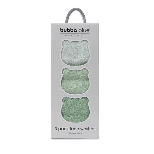 Bubba Blue Terrazzo 3 pk Wash Cloths - Sage/Mint