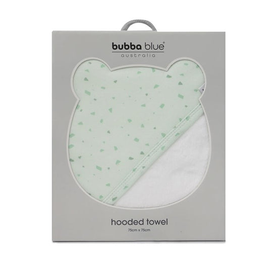 Bubba Blue Terrazzo Essentials Hooded Towel - Mint