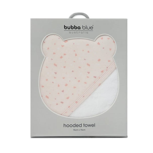 Bubba Blue Terrazzo Essentials Hooded Towel - Rose