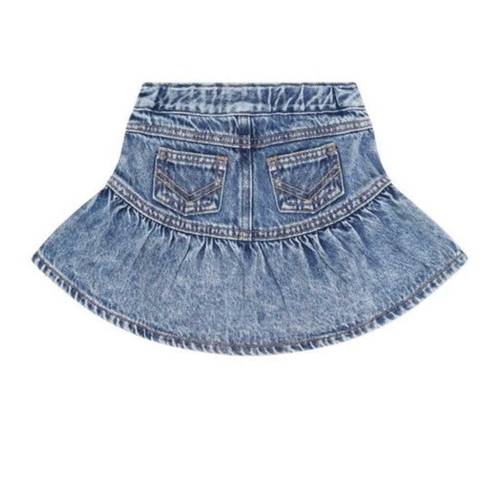 Huxbaby Dreamy Denim Tiered Skirt