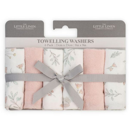 Little Linen Towelling Washer 6 Pk - Harvest Bunny