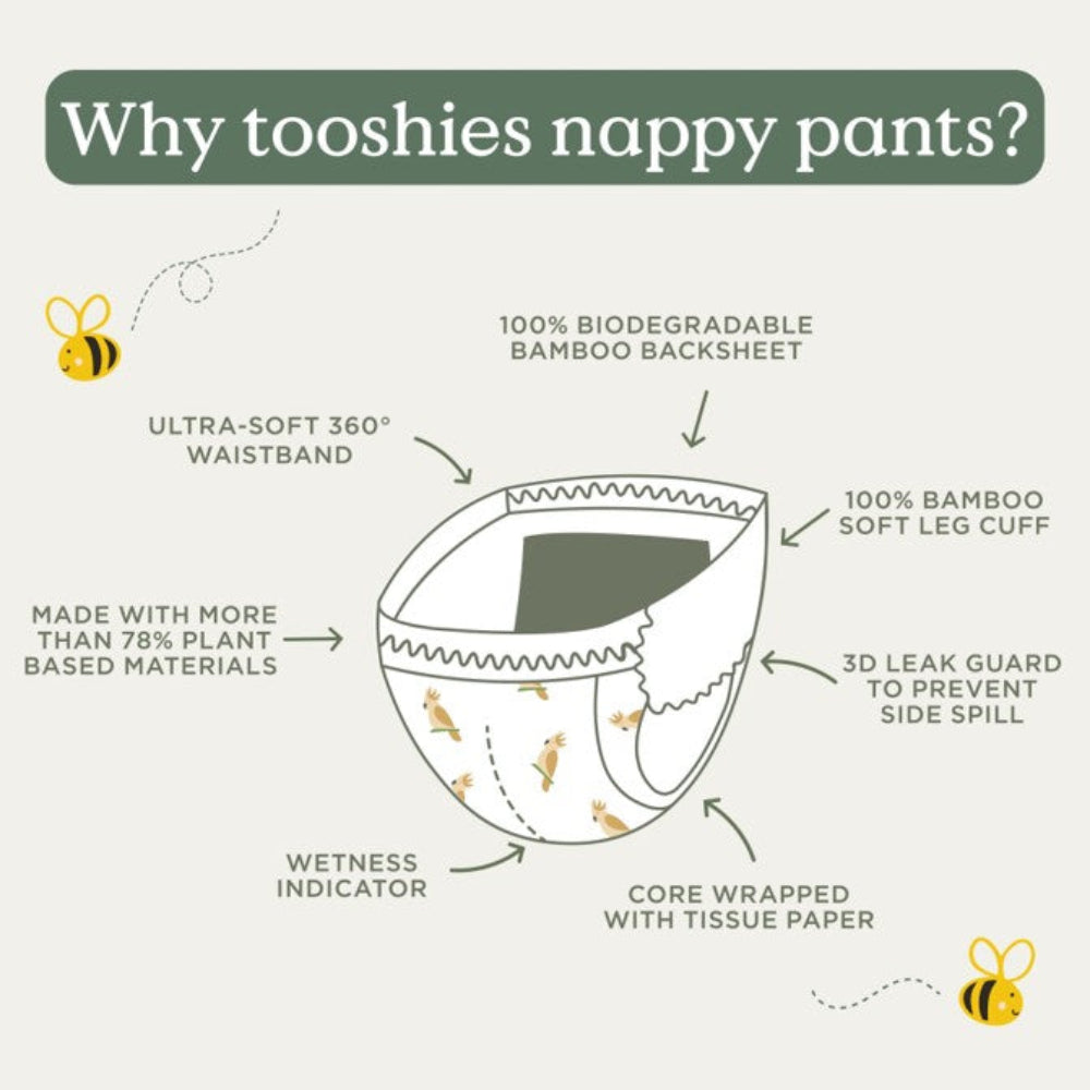 Tooshies ECO Nappy Pants - Size 4 - 10-15 kg - 32 pk