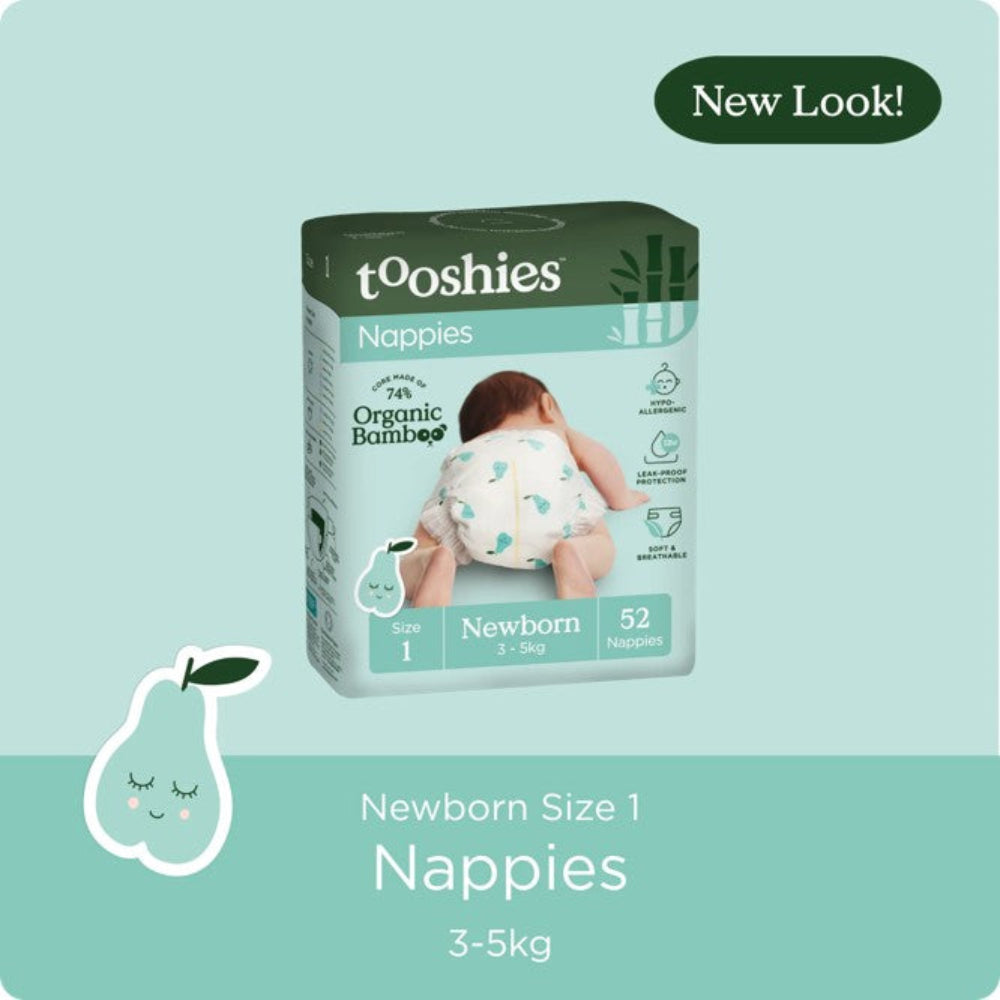 Tooshies ECO Nappies - Size 1 Newborn 3-5 kg - 52 pk