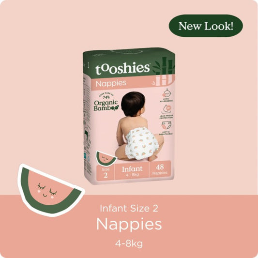 Tooshies ECO Nappies - Size 2 Infant 4-8 kg - 48 pk