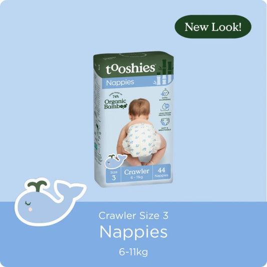 Tooshies ECO Nappies - Size 3 Crawler 6-11 kg - 44 pk