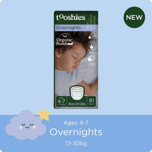 Tooshies Overnights Age 4-7 - 10pk