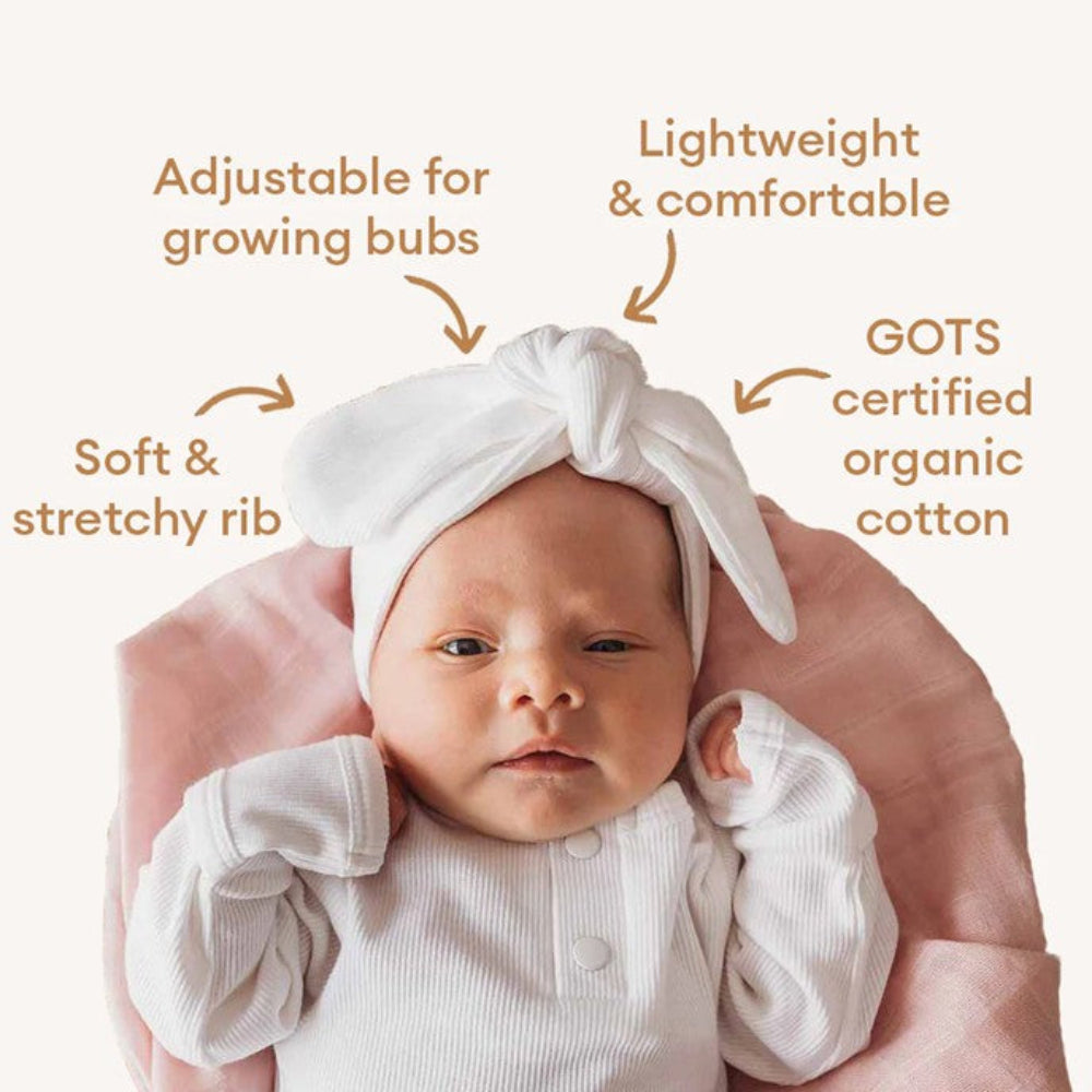 Snuggle Hunny Ribbed Topknot - Milk
