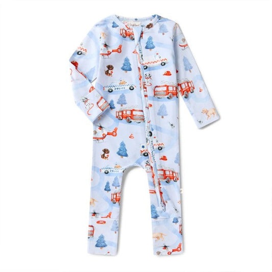Snuggle Hunny Organic Snugglesuit Convertible Romper - To the Rescue