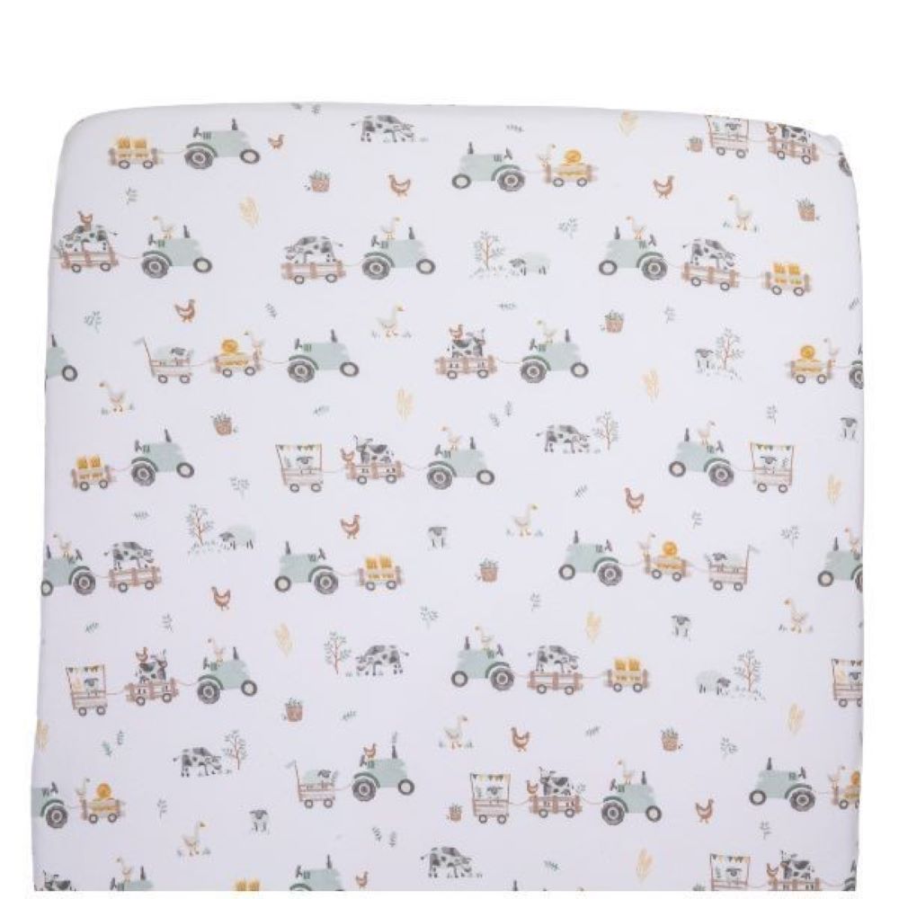 Living Textiles 2pk Jersey Cot Fitted Sheets - Tractor Ride
