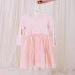 Confetti Kidz L/S Ribbed Tulle Dress - Soft Rose