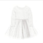Confetti Kidz L/S Ribbed Tulle Dress - White Daisies