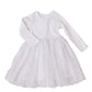 Confetti Kidz L/S Ribbed Tulle Dress - White Daisies