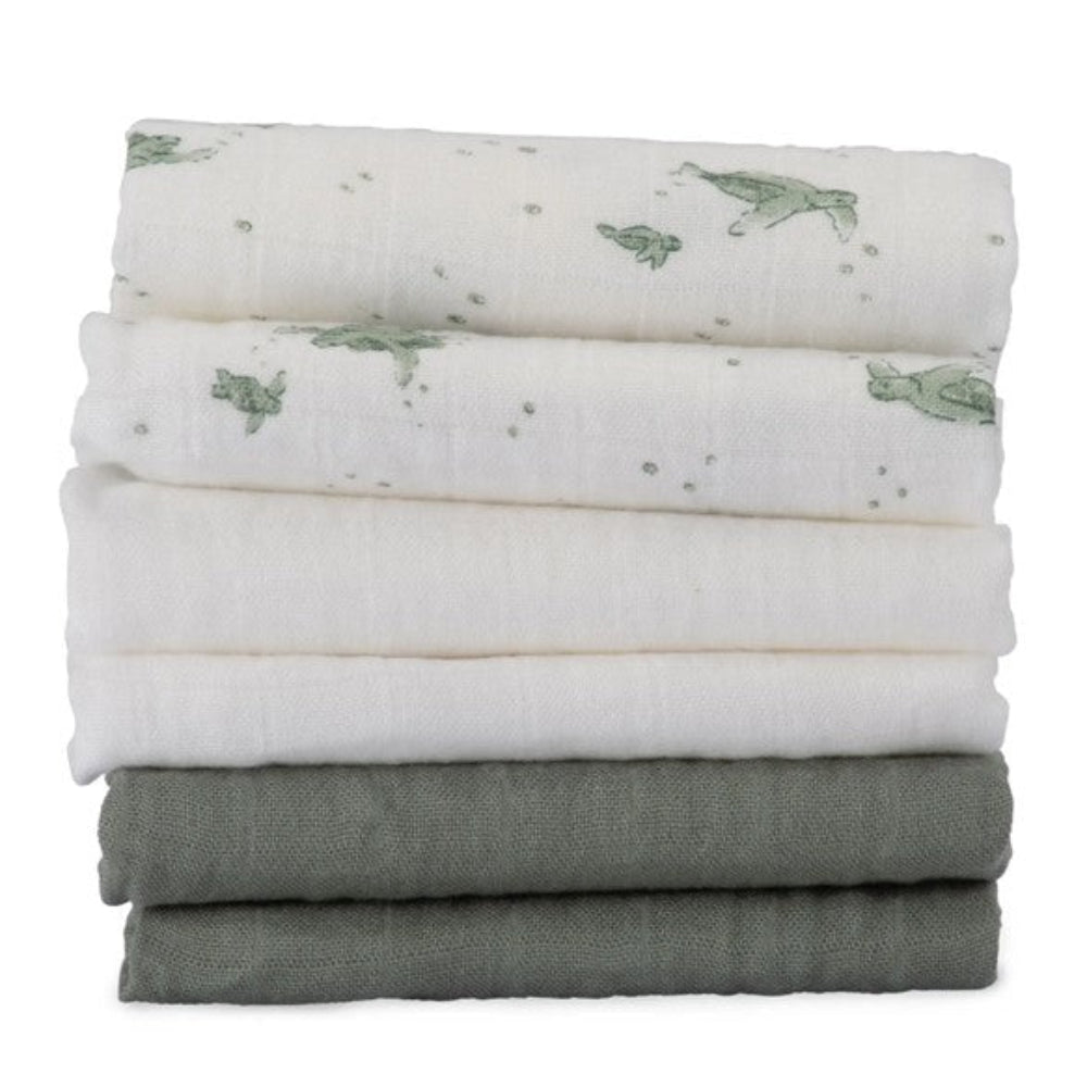 Little Bamboo Muslin Wash Cloths 6 Pk - Turtle Bay