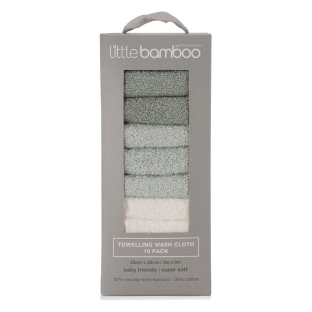 Little Bamboo Towelling Washer 10 Pk - Turtle Bay