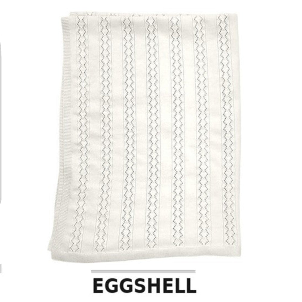 Thread the Word Vintage Knitted Bassinet Blanket - Eggshell