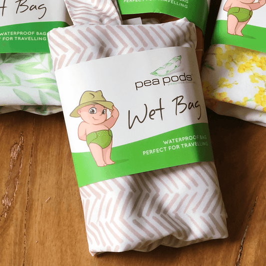 Pea Pods Wet Bag - Travel Size - Rustic Lines