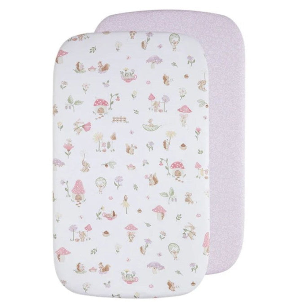 Living Textiles 2pk Bedside Bassinet Fitted Sheets - Whimsical Wonderland