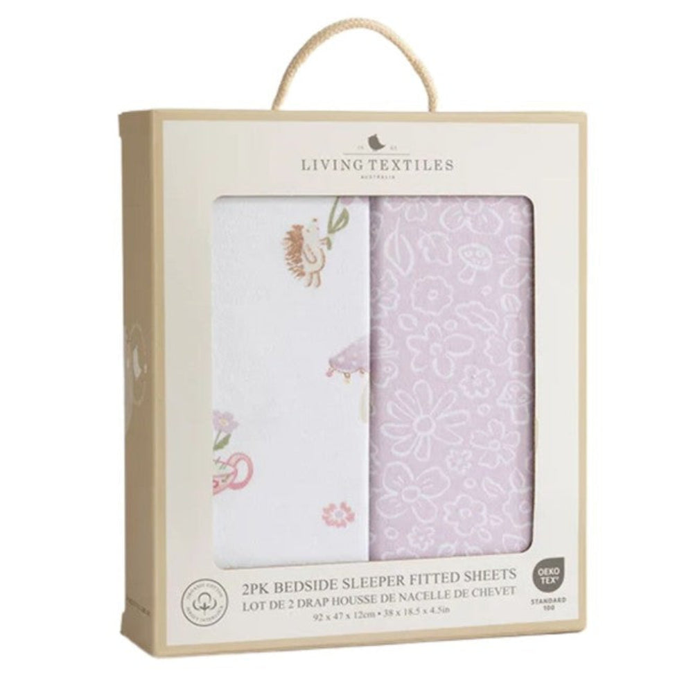Living Textiles 2pk Bedside Bassinet Fitted Sheets - Whimsical Wonderland