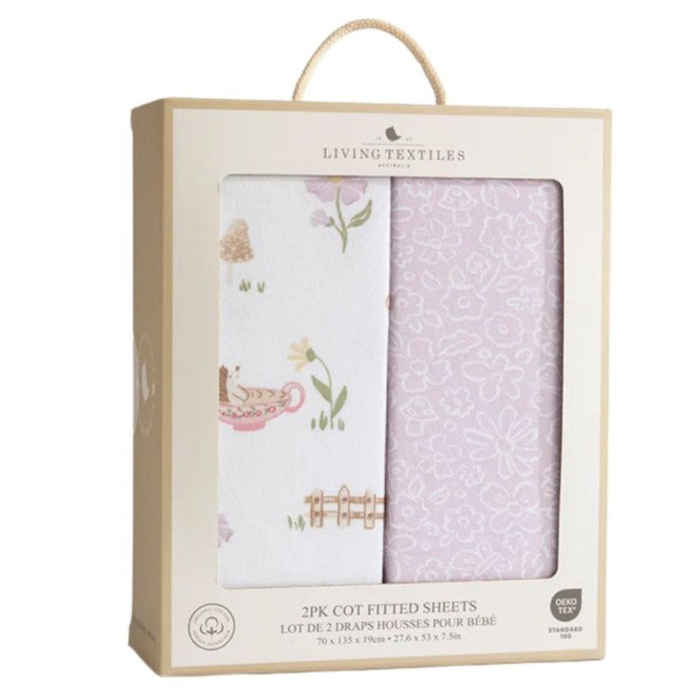 Living Textiles 2pk Jersey Cot Fitted Sheets - Whimsical Wonderland