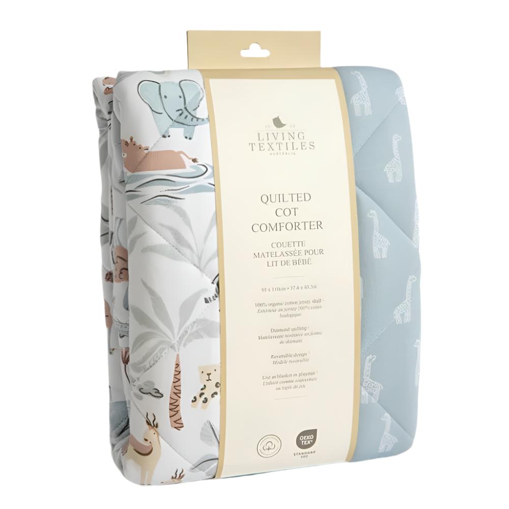 Living Textiles Reversible Jersey Cot Comforter - Wild Safari