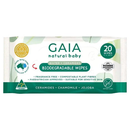 GAIA Plant Based Water Wipes - 20 pk