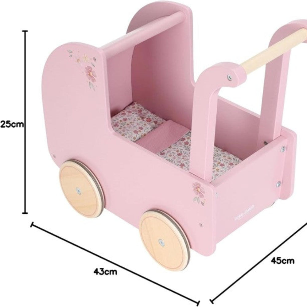 Little Dutch Wooden Doll Pram - Pink