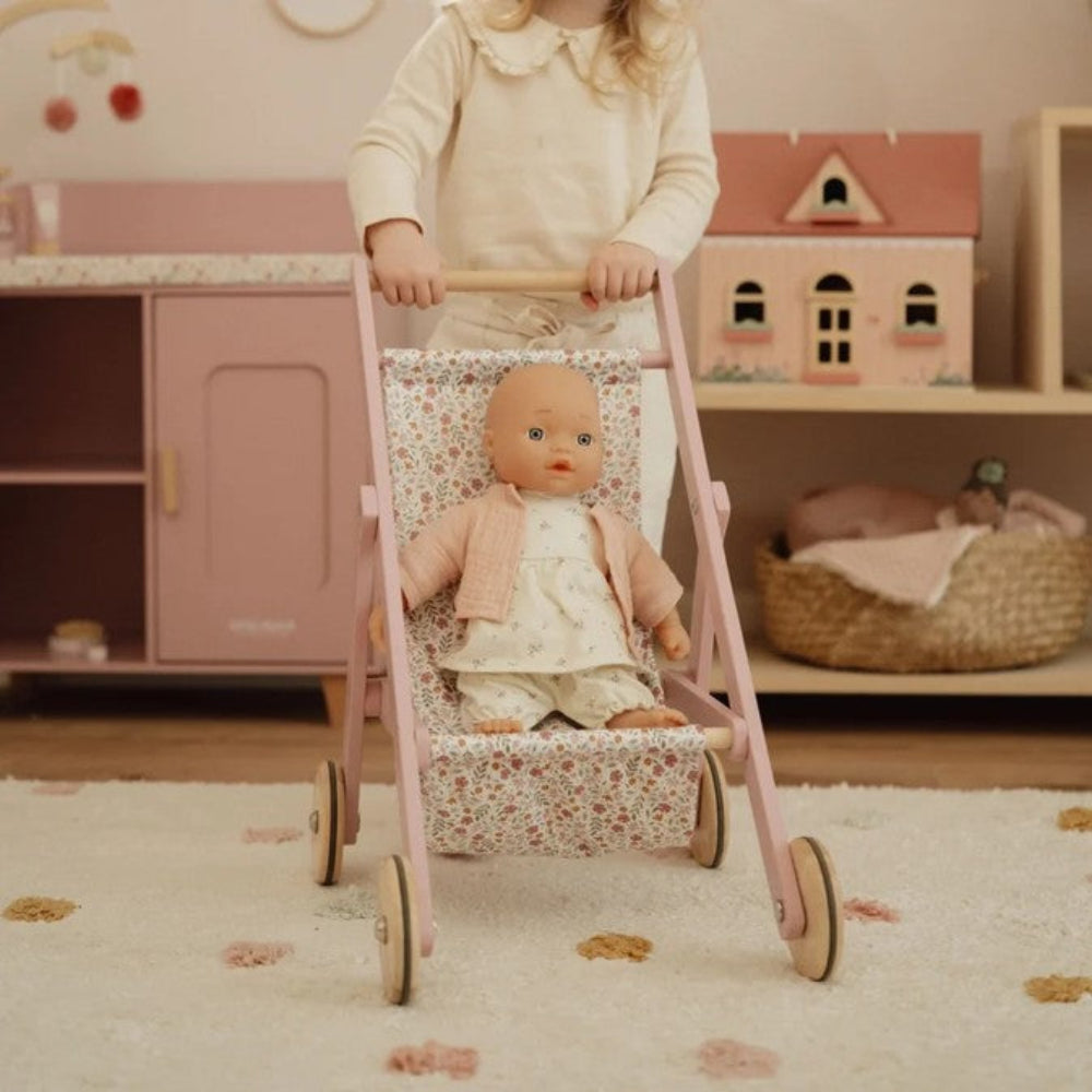 Little Dutch Wooden Doll Stroller - Pink